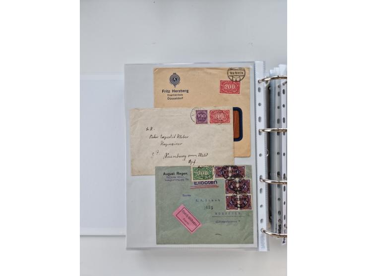 1920/23, umfangreiche Sammlung mit über 4600 Briefen, Karten und Ganzsachen. Dabei interessante Frankaturen, Blockeinheiten, 