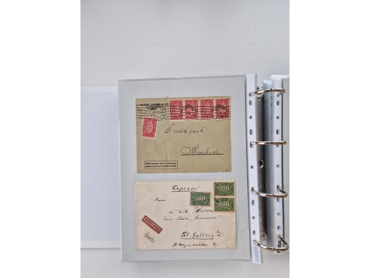 1920/23, umfangreiche Sammlung mit über 4600 Briefen, Karten und Ganzsachen. Dabei interessante Frankaturen, Blockeinheiten, 