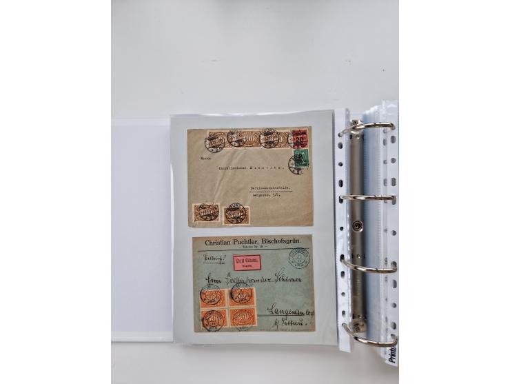 1920/23, umfangreiche Sammlung mit über 4600 Briefen, Karten und Ganzsachen. Dabei interessante Frankaturen, Blockeinheiten, 