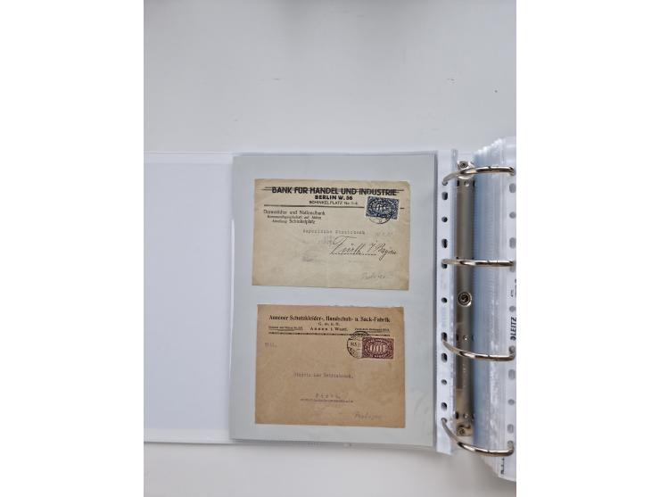 1920/23, umfangreiche Sammlung mit über 4600 Briefen, Karten und Ganzsachen. Dabei interessante Frankaturen, Blockeinheiten, 