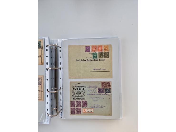 1920/23, umfangreiche Sammlung mit über 4600 Briefen, Karten und Ganzsachen. Dabei interessante Frankaturen, Blockeinheiten, 