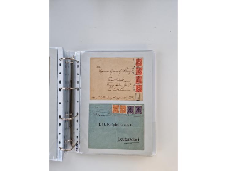 1920/23, umfangreiche Sammlung mit über 4600 Briefen, Karten und Ganzsachen. Dabei interessante Frankaturen, Blockeinheiten, 