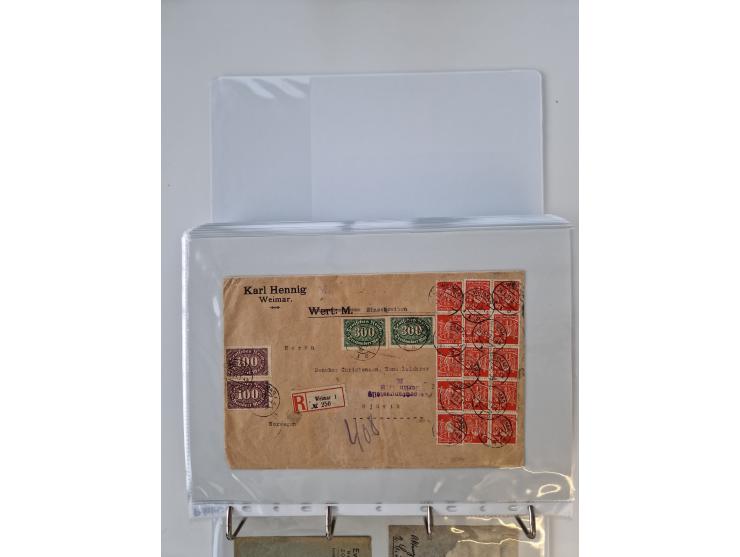 1920/23, umfangreiche Sammlung mit über 4600 Briefen, Karten und Ganzsachen. Dabei interessante Frankaturen, Blockeinheiten, 