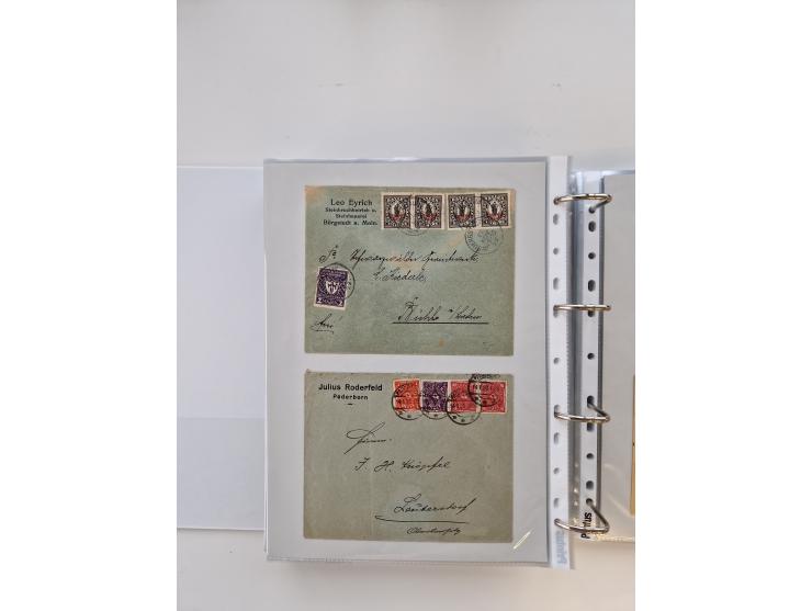 1920/23, umfangreiche Sammlung mit über 4600 Briefen, Karten und Ganzsachen. Dabei interessante Frankaturen, Blockeinheiten, 
