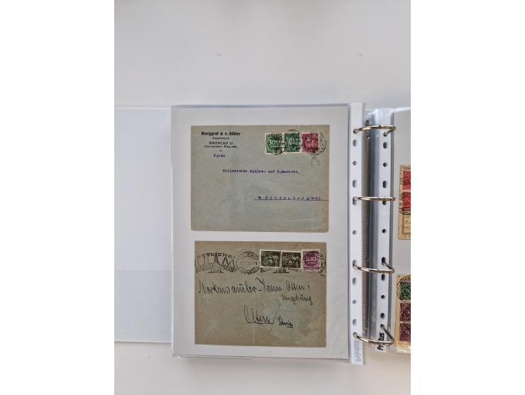 1920/23, umfangreiche Sammlung mit über 4600 Briefen, Karten und Ganzsachen. Dabei interessante Frankaturen, Blockeinheiten, 