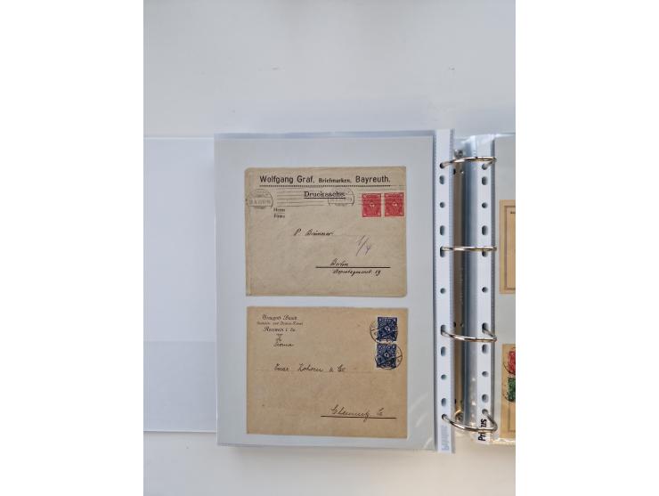1920/23, umfangreiche Sammlung mit über 4600 Briefen, Karten und Ganzsachen. Dabei interessante Frankaturen, Blockeinheiten, 