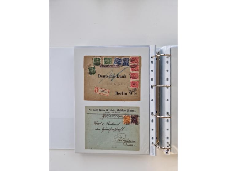1920/23, umfangreiche Sammlung mit über 4600 Briefen, Karten und Ganzsachen. Dabei interessante Frankaturen, Blockeinheiten, 