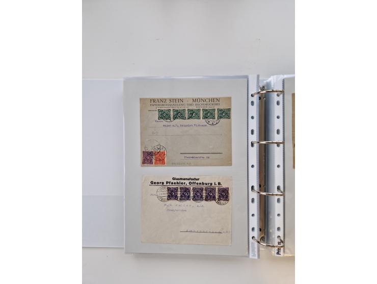 1920/23, umfangreiche Sammlung mit über 4600 Briefen, Karten und Ganzsachen. Dabei interessante Frankaturen, Blockeinheiten, 