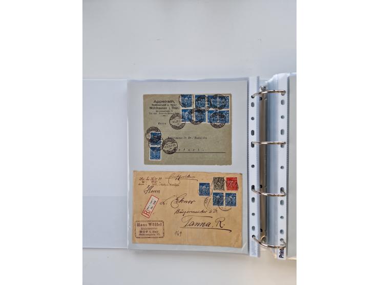 1920/23, umfangreiche Sammlung mit über 4600 Briefen, Karten und Ganzsachen. Dabei interessante Frankaturen, Blockeinheiten, 