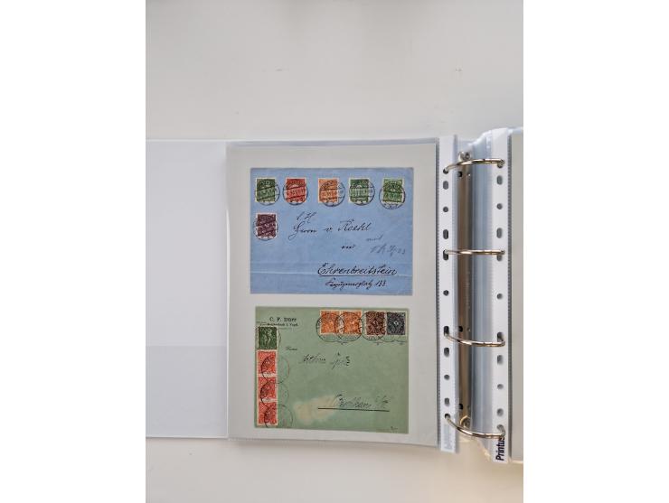 1920/23, umfangreiche Sammlung mit über 4600 Briefen, Karten und Ganzsachen. Dabei interessante Frankaturen, Blockeinheiten, 
