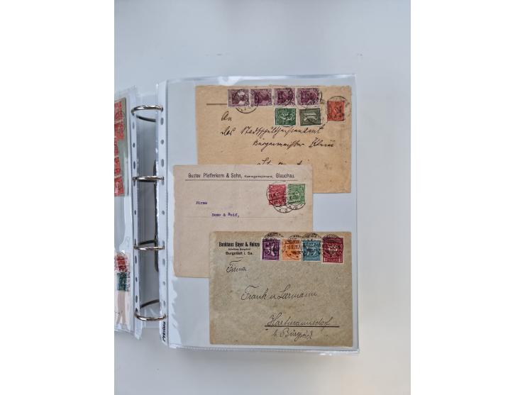 1920/23, umfangreiche Sammlung mit über 4600 Briefen, Karten und Ganzsachen. Dabei interessante Frankaturen, Blockeinheiten, 
