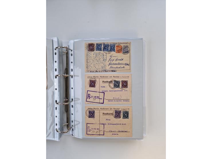 1920/23, umfangreiche Sammlung mit über 4600 Briefen, Karten und Ganzsachen. Dabei interessante Frankaturen, Blockeinheiten, 