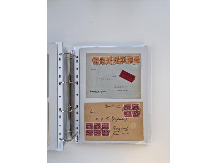 1920/23, umfangreiche Sammlung mit über 4600 Briefen, Karten und Ganzsachen. Dabei interessante Frankaturen, Blockeinheiten, 