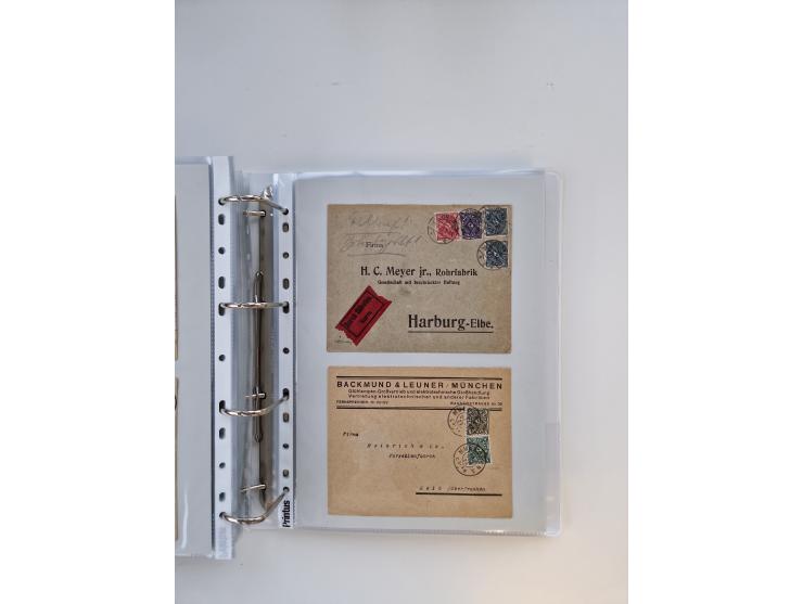 1920/23, umfangreiche Sammlung mit über 4600 Briefen, Karten und Ganzsachen. Dabei interessante Frankaturen, Blockeinheiten, 