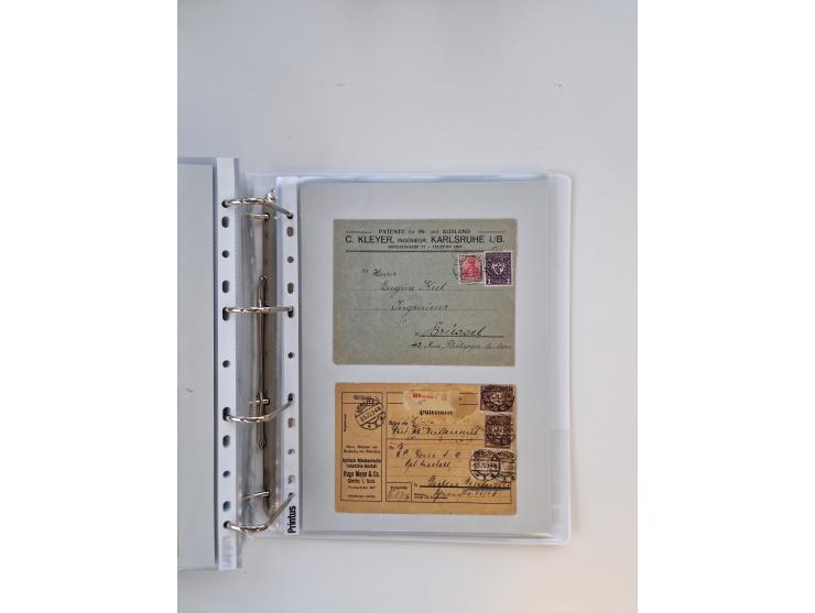 1920/23, umfangreiche Sammlung mit über 4600 Briefen, Karten und Ganzsachen. Dabei interessante Frankaturen, Blockeinheiten, 