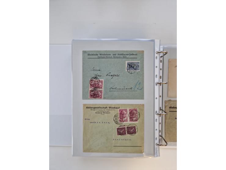 1920/23, umfangreiche Sammlung mit über 4600 Briefen, Karten und Ganzsachen. Dabei interessante Frankaturen, Blockeinheiten, 