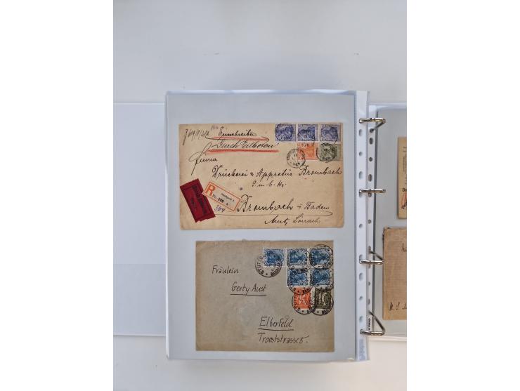 1920/23, umfangreiche Sammlung mit über 4600 Briefen, Karten und Ganzsachen. Dabei interessante Frankaturen, Blockeinheiten, 