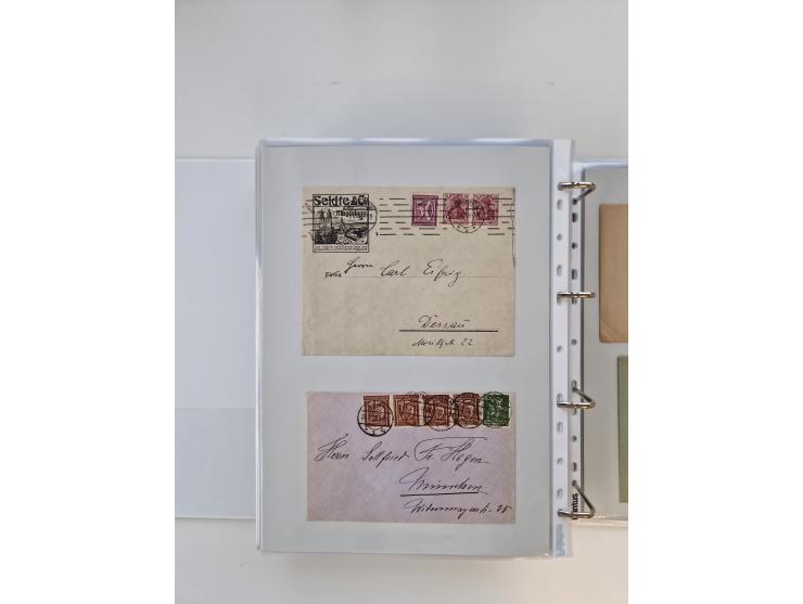 1920/23, umfangreiche Sammlung mit über 4600 Briefen, Karten und Ganzsachen. Dabei interessante Frankaturen, Blockeinheiten, 