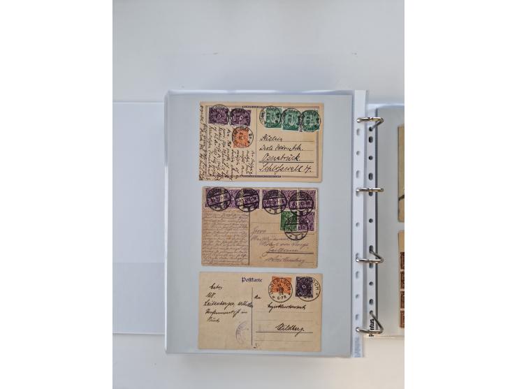 1920/23, umfangreiche Sammlung mit über 4600 Briefen, Karten und Ganzsachen. Dabei interessante Frankaturen, Blockeinheiten, 