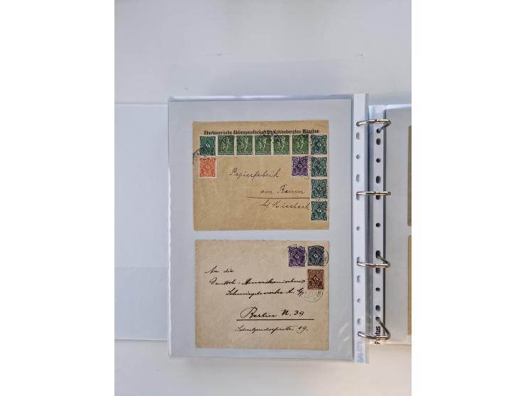 1920/23, umfangreiche Sammlung mit über 4600 Briefen, Karten und Ganzsachen. Dabei interessante Frankaturen, Blockeinheiten, 