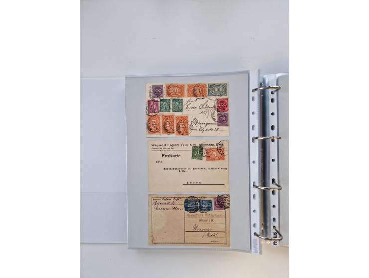 1920/23, umfangreiche Sammlung mit über 4600 Briefen, Karten und Ganzsachen. Dabei interessante Frankaturen, Blockeinheiten, 