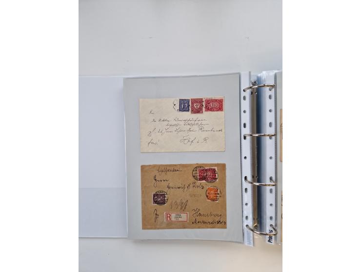 1920/23, umfangreiche Sammlung mit über 4600 Briefen, Karten und Ganzsachen. Dabei interessante Frankaturen, Blockeinheiten, 
