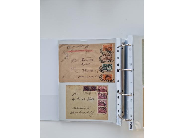 1920/23, umfangreiche Sammlung mit über 4600 Briefen, Karten und Ganzsachen. Dabei interessante Frankaturen, Blockeinheiten, 