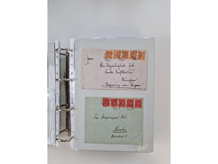 1920/23, umfangreiche Sammlung mit über 4600 Briefen, Karten und Ganzsachen. Dabei interessante Frankaturen, Blockeinheiten, 