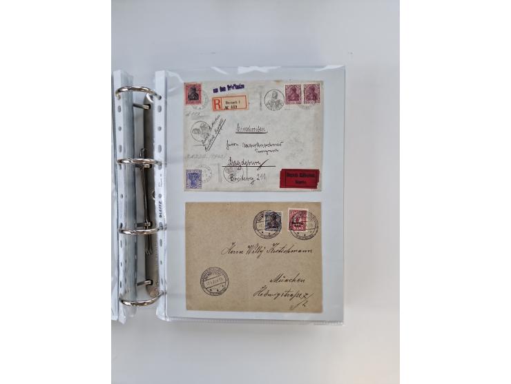 1920/23, umfangreiche Sammlung mit über 4600 Briefen, Karten und Ganzsachen. Dabei interessante Frankaturen, Blockeinheiten, 