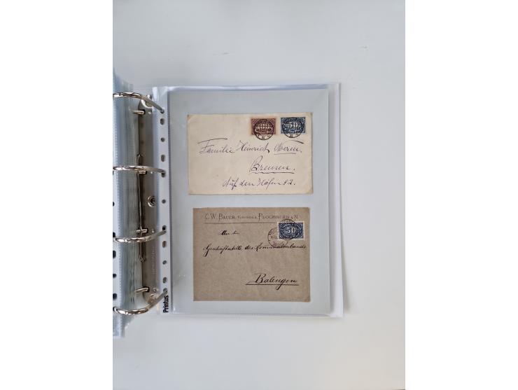 1920/23, umfangreiche Sammlung mit über 4600 Briefen, Karten und Ganzsachen. Dabei interessante Frankaturen, Blockeinheiten, 