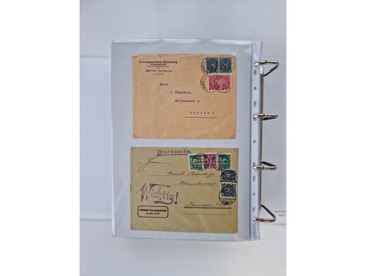 1920/23, umfangreiche Sammlung mit über 4600 Briefen, Karten und Ganzsachen. Dabei interessante Frankaturen, Blockeinheiten, 