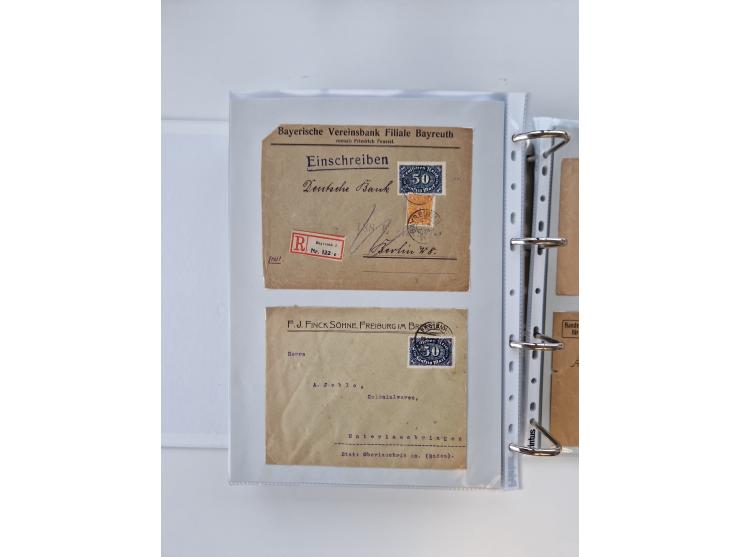 1920/23, umfangreiche Sammlung mit über 4600 Briefen, Karten und Ganzsachen. Dabei interessante Frankaturen, Blockeinheiten, 