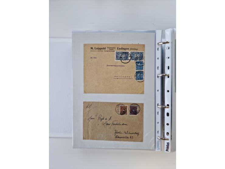 1920/23, umfangreiche Sammlung mit über 4600 Briefen, Karten und Ganzsachen. Dabei interessante Frankaturen, Blockeinheiten, 