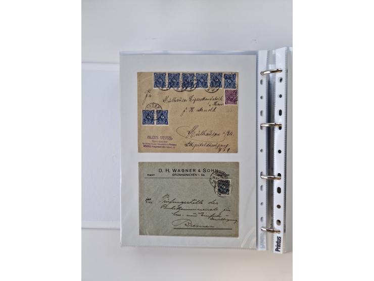 1920/23, umfangreiche Sammlung mit über 4600 Briefen, Karten und Ganzsachen. Dabei interessante Frankaturen, Blockeinheiten, 