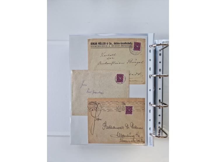 1920/23, umfangreiche Sammlung mit über 4600 Briefen, Karten und Ganzsachen. Dabei interessante Frankaturen, Blockeinheiten, 