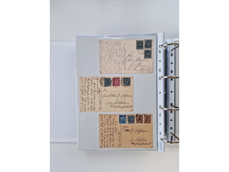 1920/23, umfangreiche Sammlung mit über 4600 Briefen, Karten und Ganzsachen. Dabei interessante Frankaturen, Blockeinheiten, 