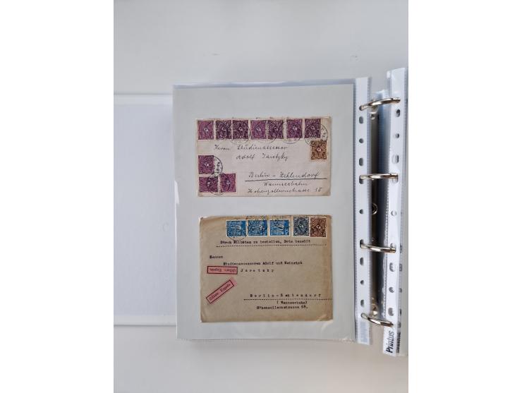 1920/23, umfangreiche Sammlung mit über 4600 Briefen, Karten und Ganzsachen. Dabei interessante Frankaturen, Blockeinheiten, 