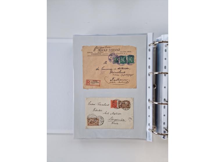 1920/23, umfangreiche Sammlung mit über 4600 Briefen, Karten und Ganzsachen. Dabei interessante Frankaturen, Blockeinheiten, 