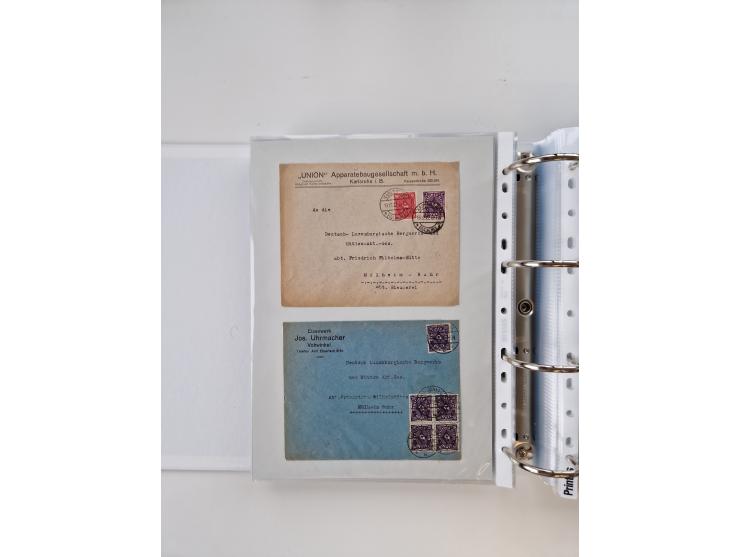 1920/23, umfangreiche Sammlung mit über 4600 Briefen, Karten und Ganzsachen. Dabei interessante Frankaturen, Blockeinheiten, 