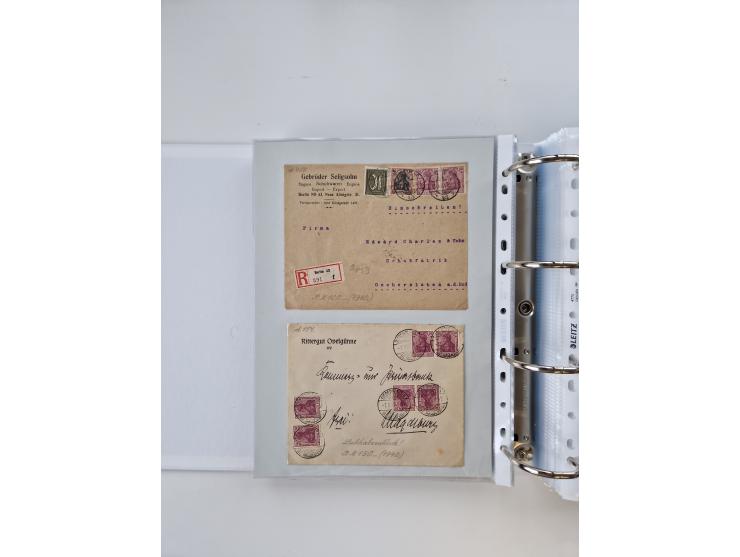 1920/23, umfangreiche Sammlung mit über 4600 Briefen, Karten und Ganzsachen. Dabei interessante Frankaturen, Blockeinheiten, 