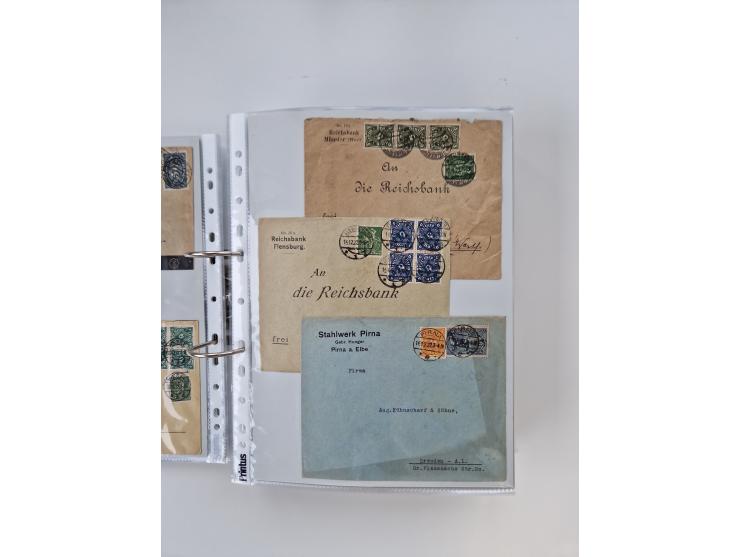 1920/23, umfangreiche Sammlung mit über 4600 Briefen, Karten und Ganzsachen. Dabei interessante Frankaturen, Blockeinheiten, 