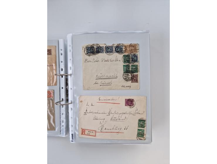 1920/23, umfangreiche Sammlung mit über 4600 Briefen, Karten und Ganzsachen. Dabei interessante Frankaturen, Blockeinheiten, 