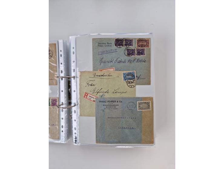 1920/23, umfangreiche Sammlung mit über 4600 Briefen, Karten und Ganzsachen. Dabei interessante Frankaturen, Blockeinheiten, 