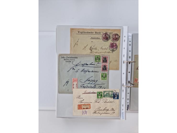 1920/23, umfangreiche Sammlung mit über 4600 Briefen, Karten und Ganzsachen. Dabei interessante Frankaturen, Blockeinheiten, 