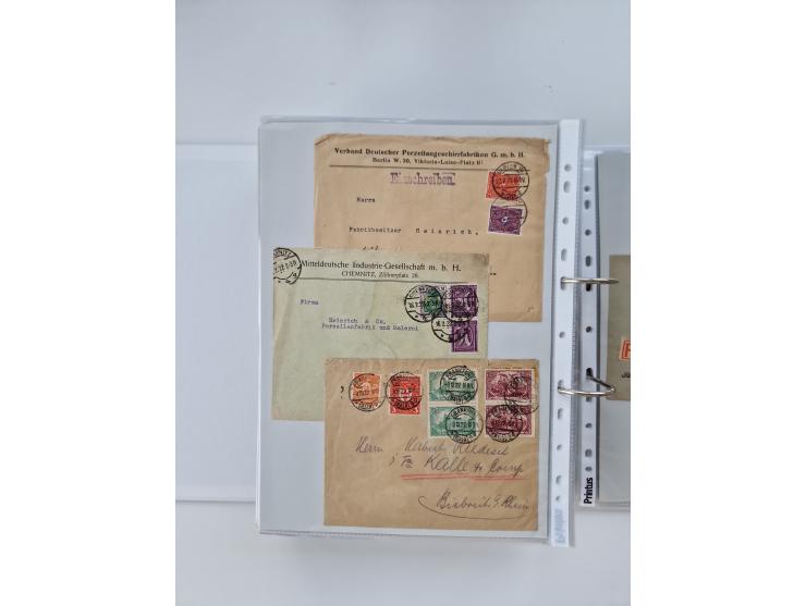 1920/23, umfangreiche Sammlung mit über 4600 Briefen, Karten und Ganzsachen. Dabei interessante Frankaturen, Blockeinheiten, 