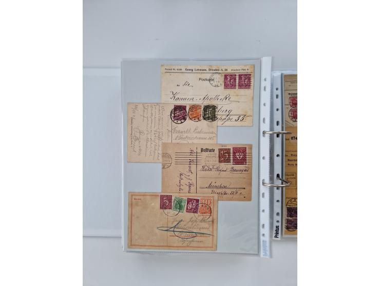 1920/23, umfangreiche Sammlung mit über 4600 Briefen, Karten und Ganzsachen. Dabei interessante Frankaturen, Blockeinheiten, 
