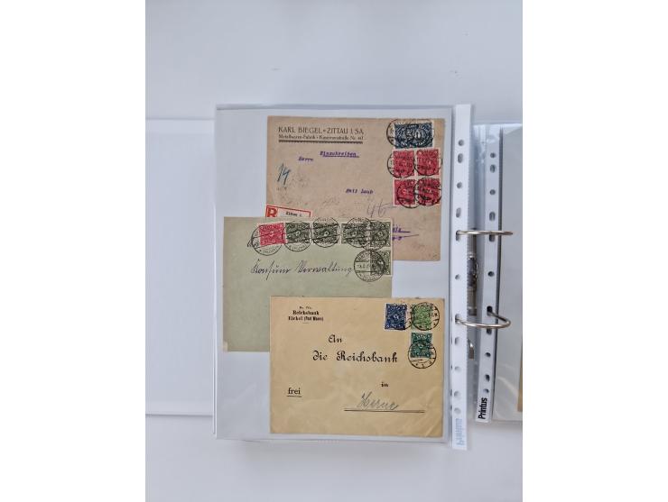 1920/23, umfangreiche Sammlung mit über 4600 Briefen, Karten und Ganzsachen. Dabei interessante Frankaturen, Blockeinheiten, 