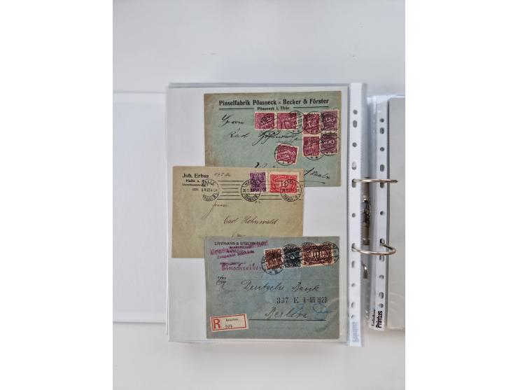 1920/23, umfangreiche Sammlung mit über 4600 Briefen, Karten und Ganzsachen. Dabei interessante Frankaturen, Blockeinheiten, 