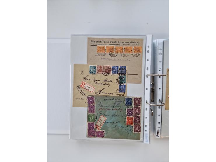 1920/23, umfangreiche Sammlung mit über 4600 Briefen, Karten und Ganzsachen. Dabei interessante Frankaturen, Blockeinheiten, 