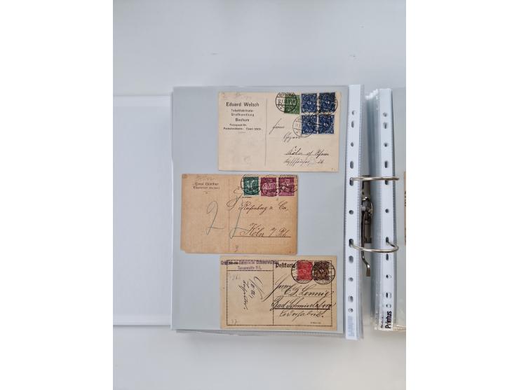 1920/23, umfangreiche Sammlung mit über 4600 Briefen, Karten und Ganzsachen. Dabei interessante Frankaturen, Blockeinheiten, 